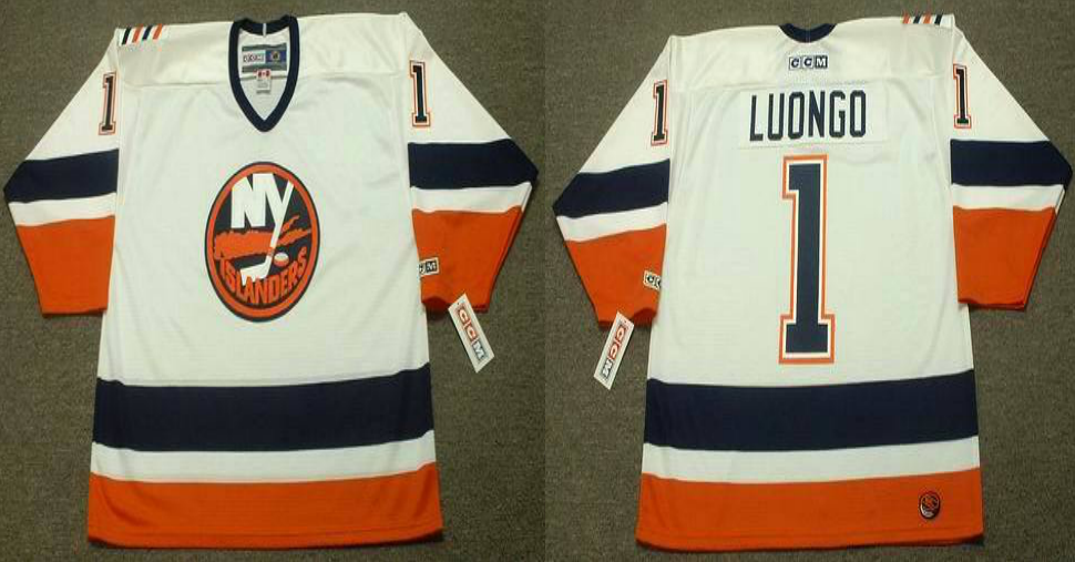 2019 Men New York Islanders 1 Loungo white CCM NHL jersey
